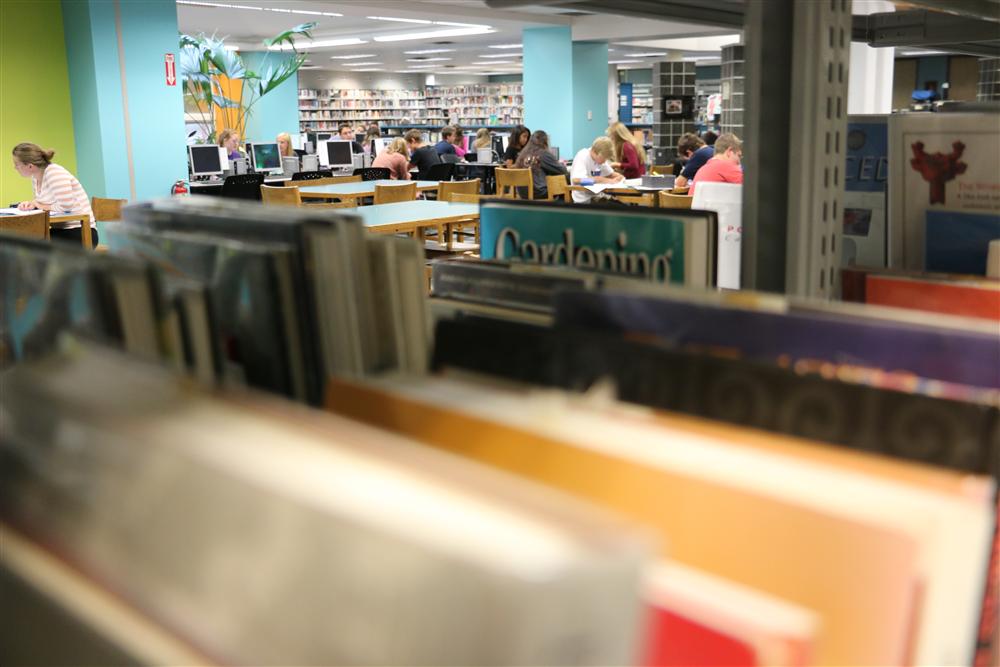 Image of WKHS Library 4 of students working on computers.