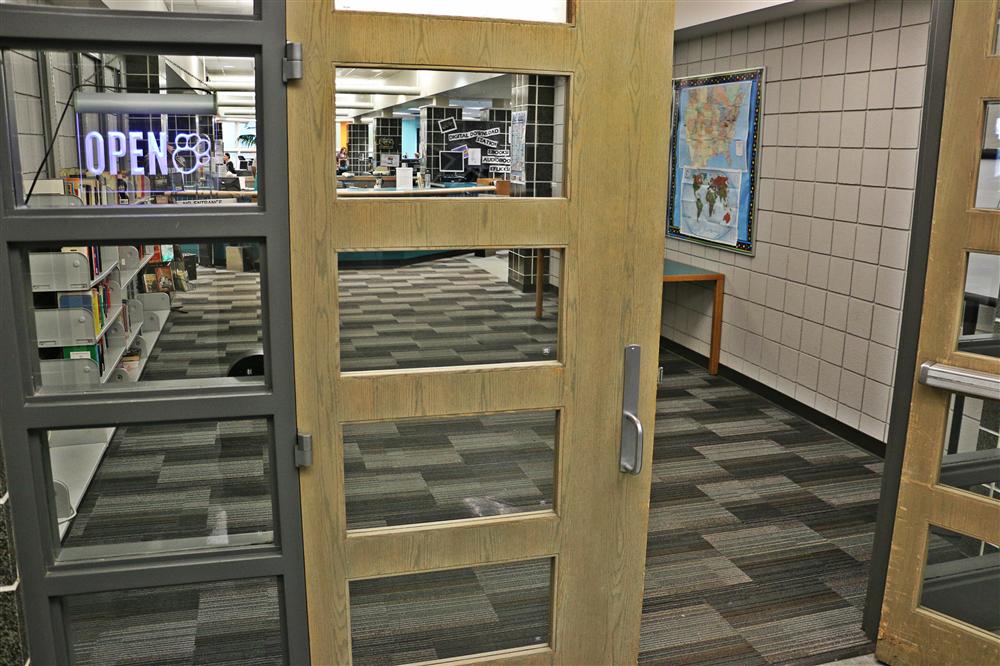 Image 1 of the WKHS Library Open Sign