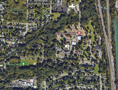 Overhead view of area