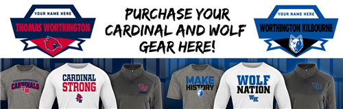 Cardinal and Wolf shirts and gear