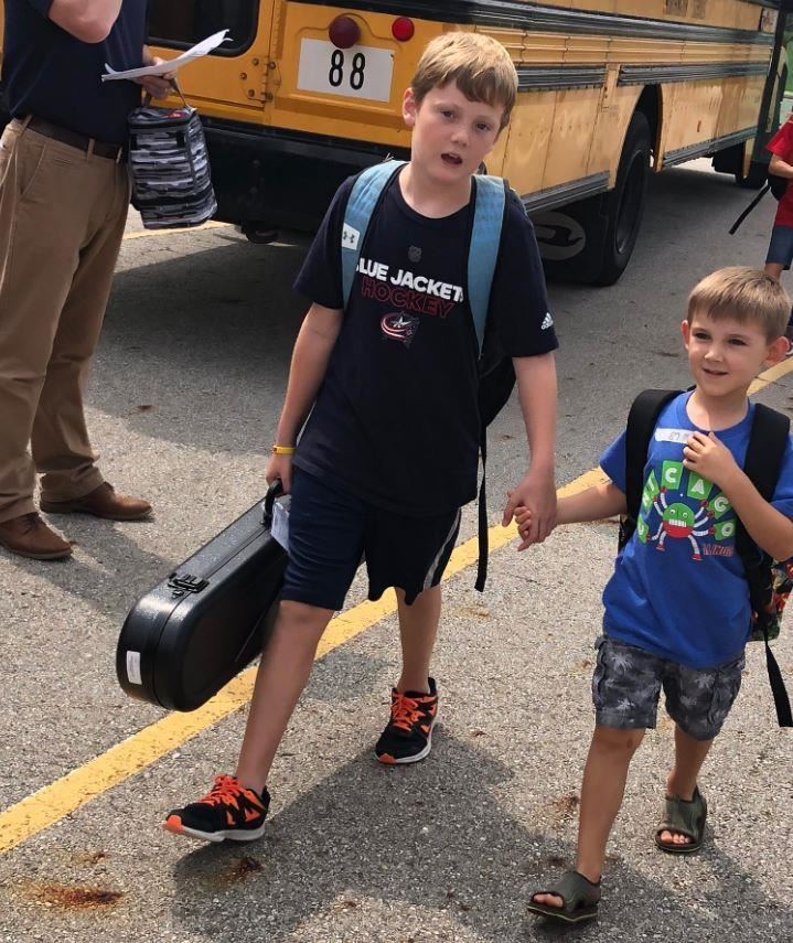 Kids walk from Liberty 