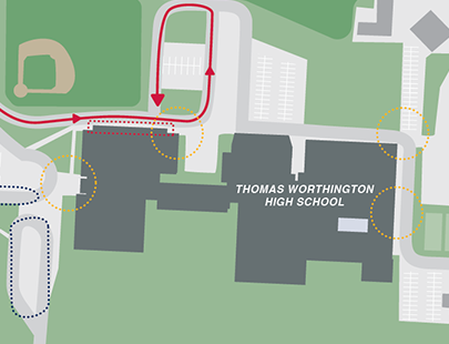 Image of part of map for Thomas Worthington High School